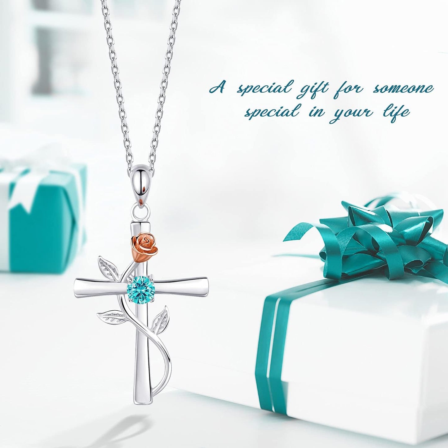 Cross Necklace for Women 12 Birth Months