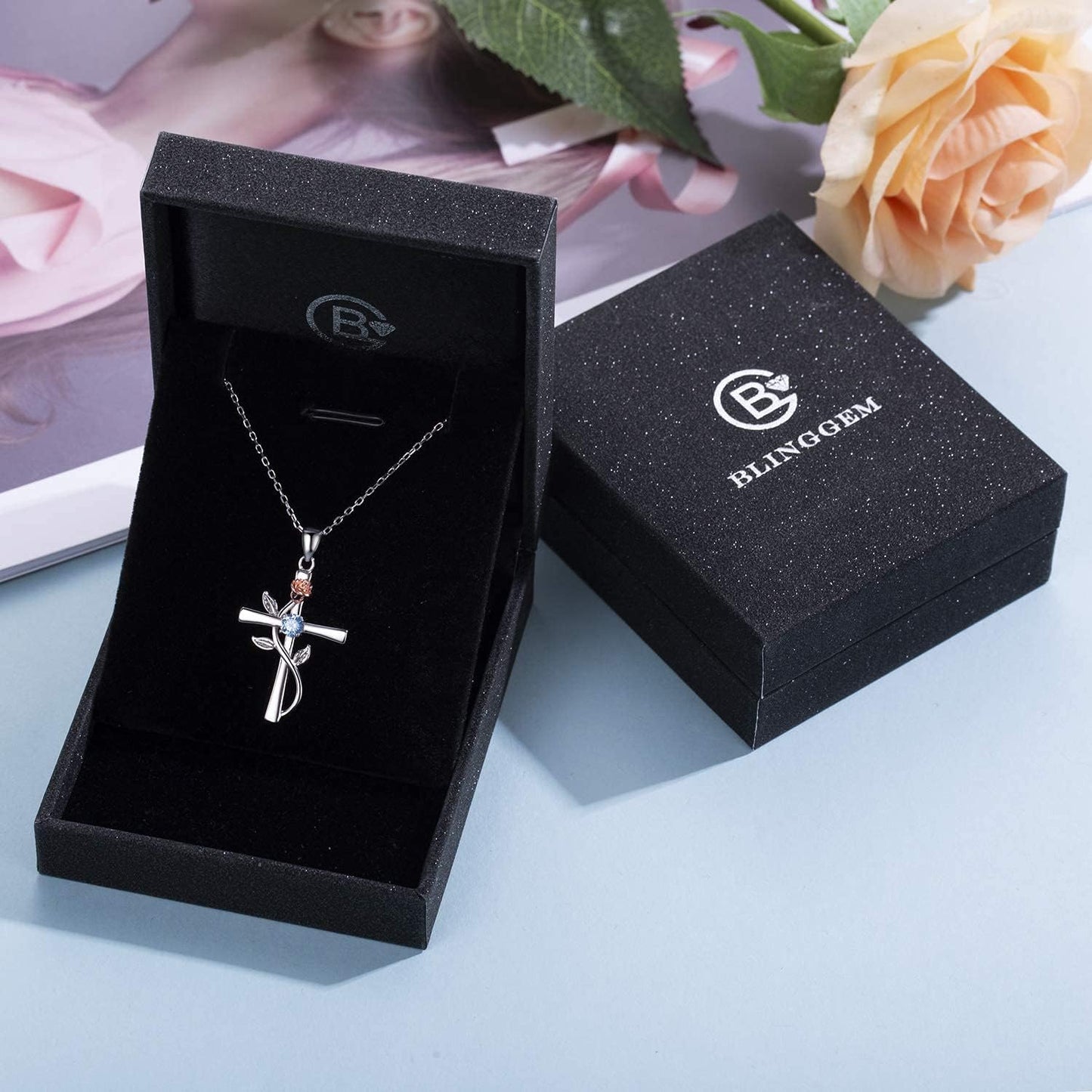 Cross Necklace for Women 12 Birth Months