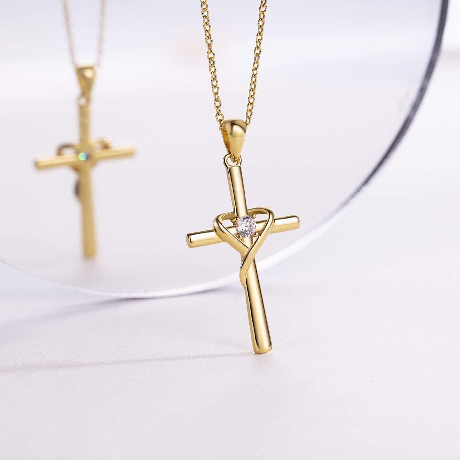 Silver Cross Necklace for Women
