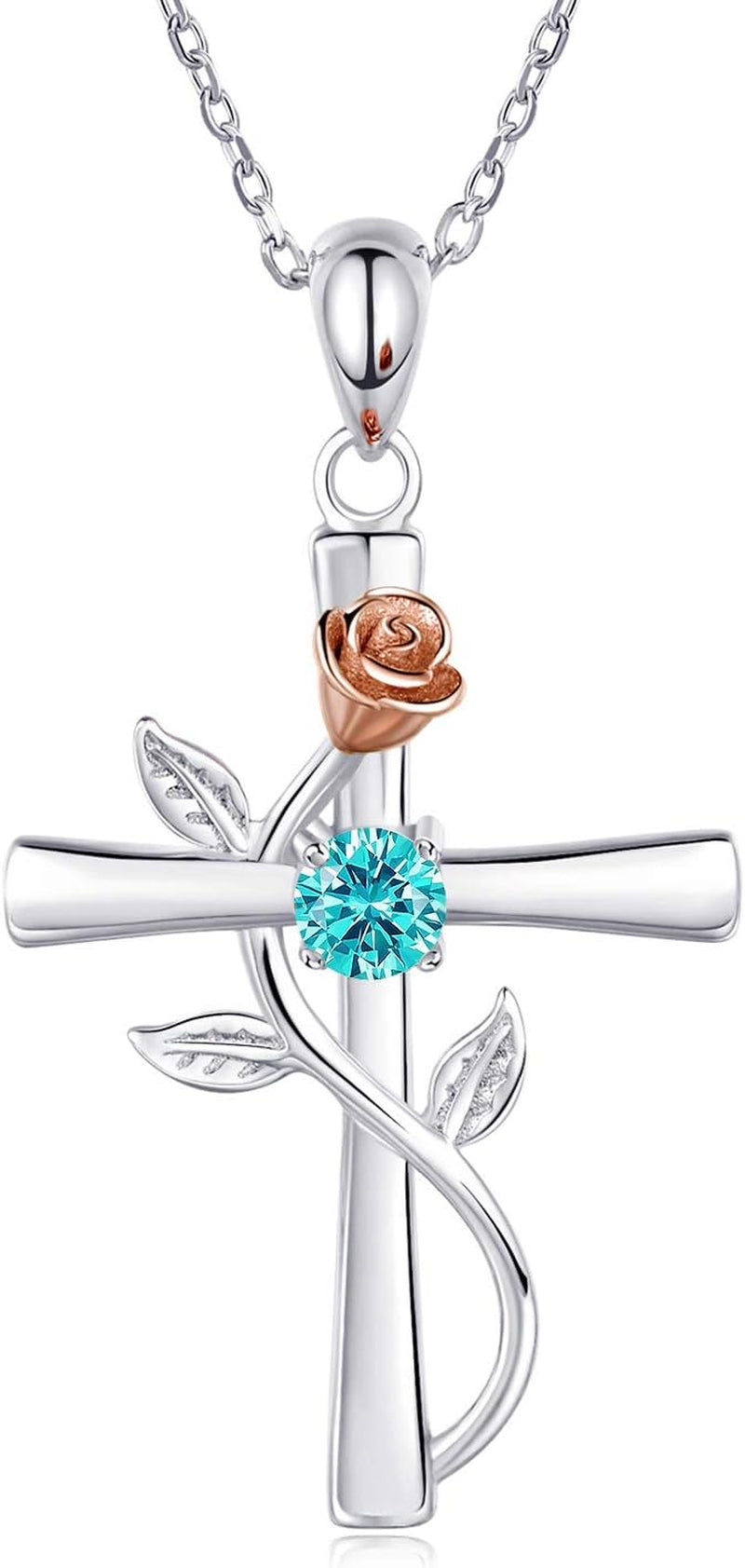 Cross Necklace for Women 12 Birth Months