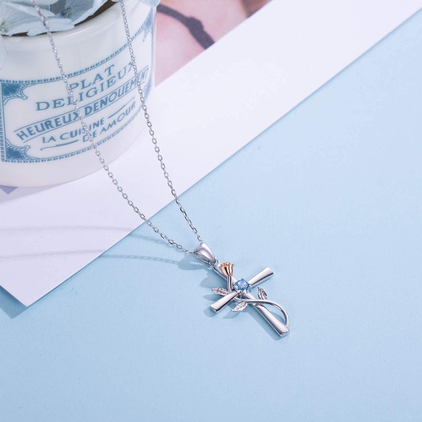 Cross Necklace for Women 12 Birth Months