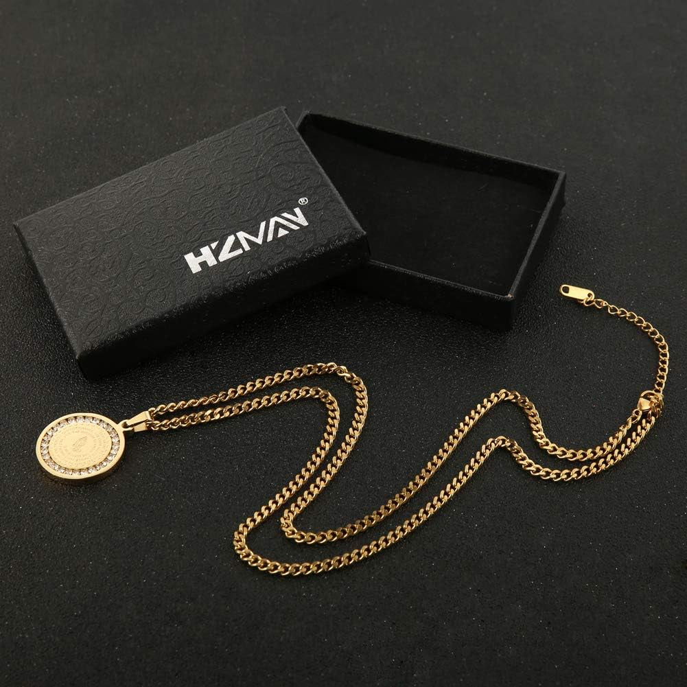 Bible Verse Prayer Necklace Gold Stainless Steel 