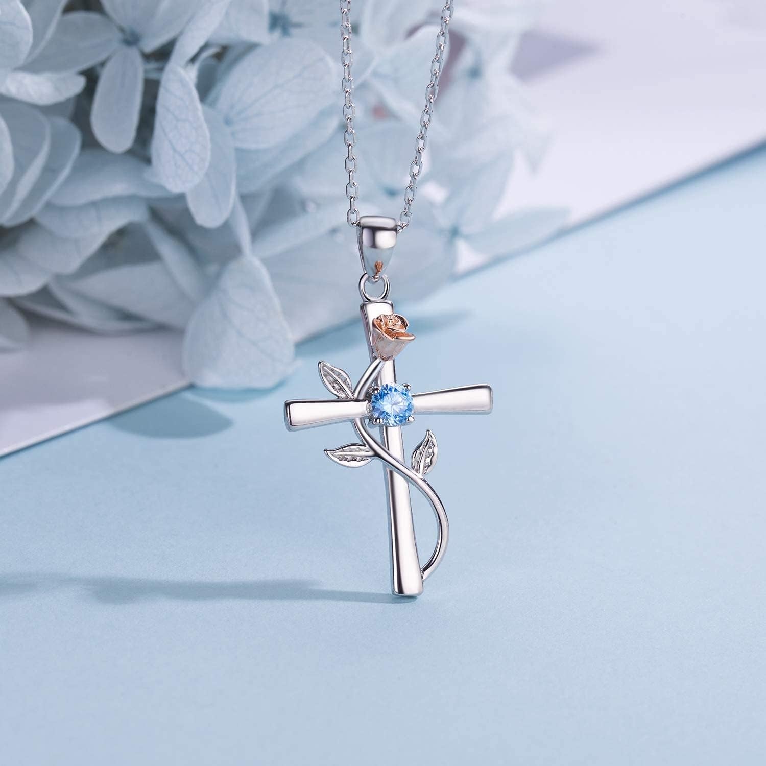 Cross Necklace for Women 12 Birth Months 