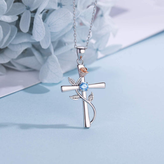 Cross Necklace for Women 12 Birth Months 